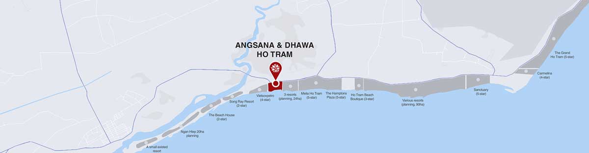 Vi tri Du an Angsana Residences Ho Tram - ANGSANA RESIDENCES HỒ TRÀM
